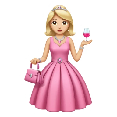 eine birne in einem pinken kleid soll aussehen wie eine reiche frau aber als birne  sticker