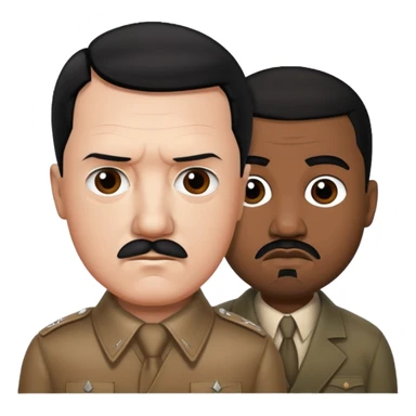 Hitler and Kanye west make Hitler black hair  sticker