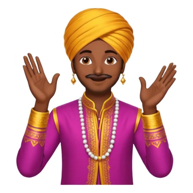 Bhangra dancer clapping hands, festive mood sticker