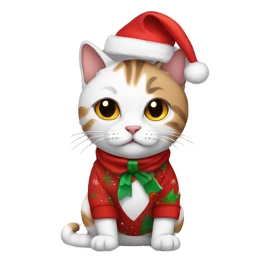 Cat wearing Christmas clothes  sticker