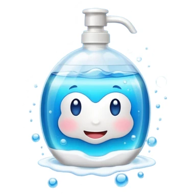Dishwashing liquid blue color sticker