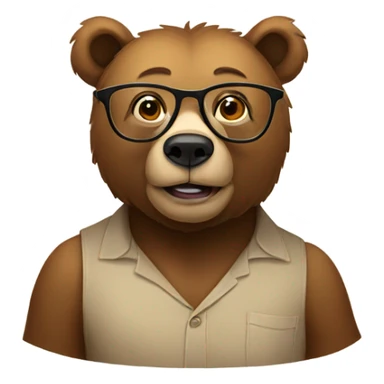 bespectacled bear sticker