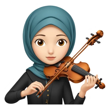 hịjab girl playing violin sticker