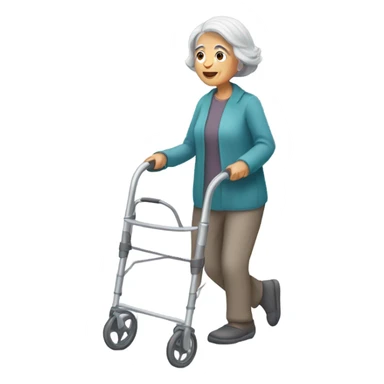 Old lady using a walker sticker