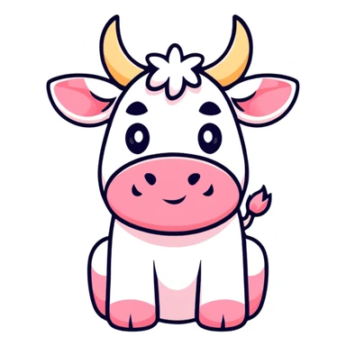 Pink cow sticker