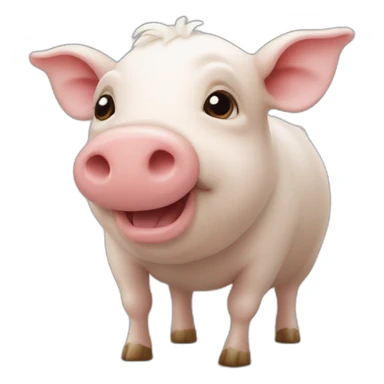Un cochon sur une vache sticker