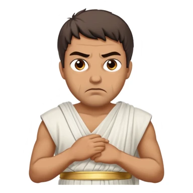 evil man with greek dress toga sticker