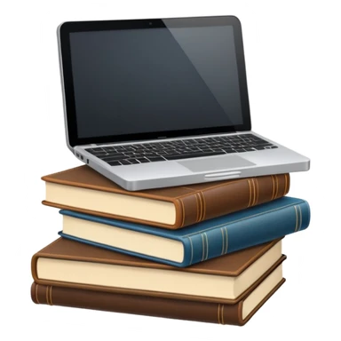 Laptop and books  sticker