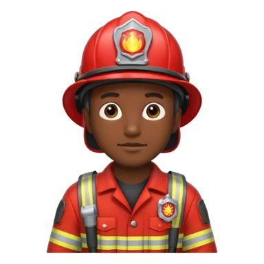 firefighter man dark skin sticker
