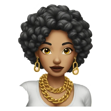 Trendy lady tropical with tattoos and gold chain sticker