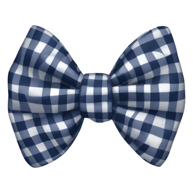 Gingham navy blue bow sticker