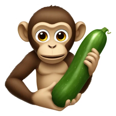 Monkey holding cucumber  sticker