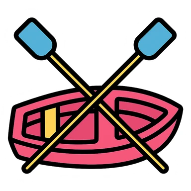 pink rowing boat sticker
