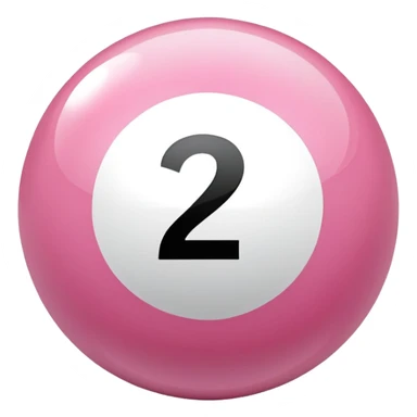 pink billiard ball with the number 23 inside a white circle sticker