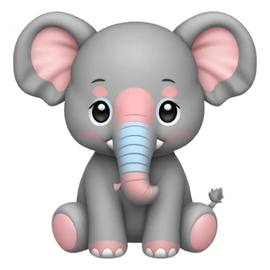 Chibi style Plush elephant sticker