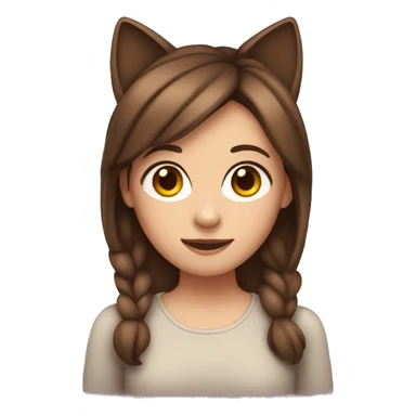 girl with cat ears brown hair sticker