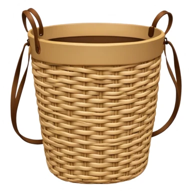 beige rattan bucket bag sticker