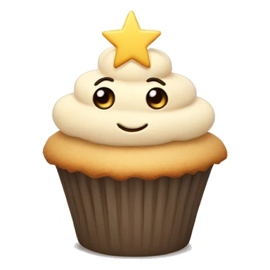 Beige star cupcake  sticker