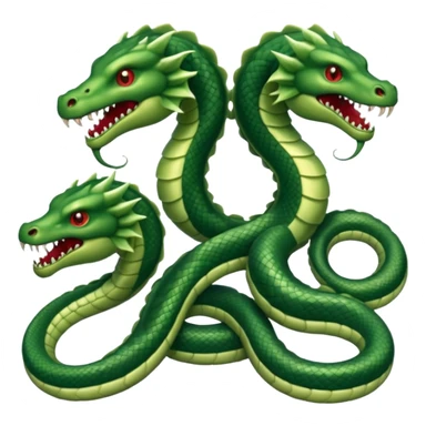 Create a single emoji of a Hydra in full body, shown at a slight side angle in a natural, characteristic pose. stylized like an emoji, but clearly recognizable.  sticker