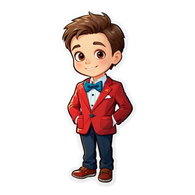 boy in bowtie and jacket sticker