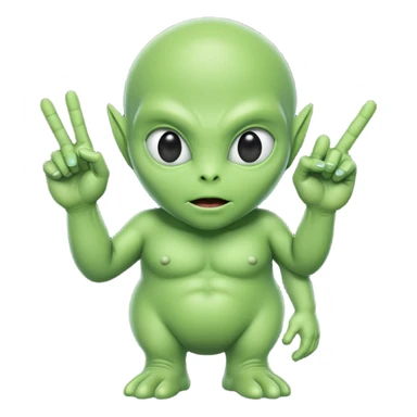 Alien with middle finger with big butt sticker