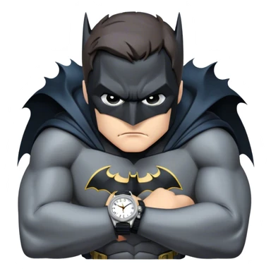 Batman looking stressed with watch sticker