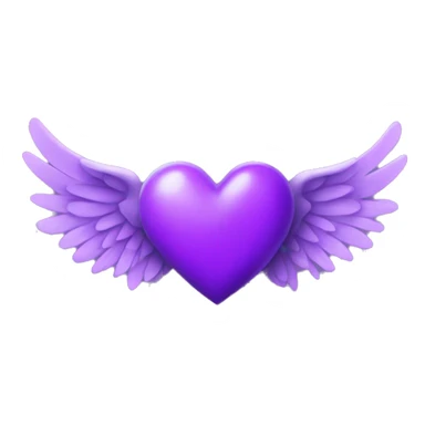 purple heart with wings  sticker