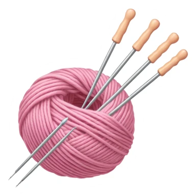 Knitting needles & light pink yarn sticker
