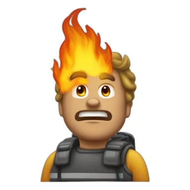 Haltère enorme en feu sticker