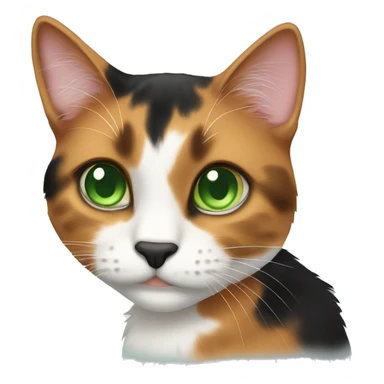 Calico cat with green eyes  sticker