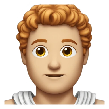 Greek god statue blue eyes slick reddish hair clean shaven sticker