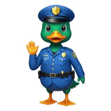 Police balck duck full body sticker