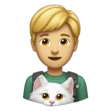 Un humain qui porte un chat sticker