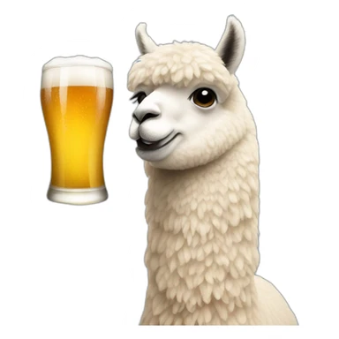 An alpaca drinking beer  sticker