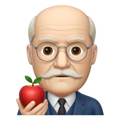Sigmund Freud: create in exact Apple Memoji style using exact style: apple ios, 3D rendered, with exact words: я промолчу sticker