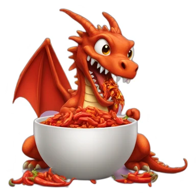 Dragon eat chili sticker