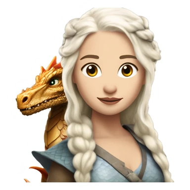 Daenerys Targaryen from game of thrones with a dragon sticker