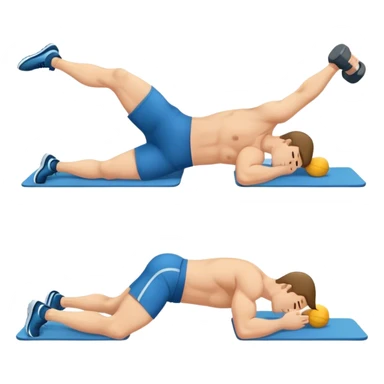 man lying-down-on-back weighted glute-bridges sticker