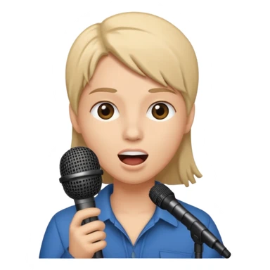 chant avec un micro sticker