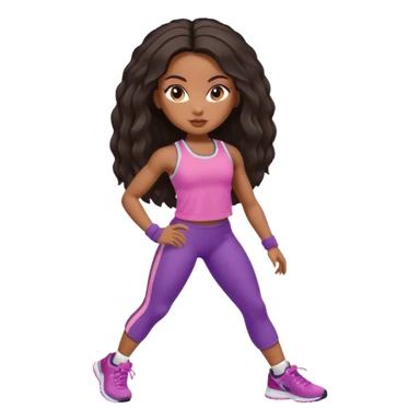 Black gym girl cute bratz doll sticker
