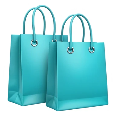 Two Turquoise colors shopping bags sticker