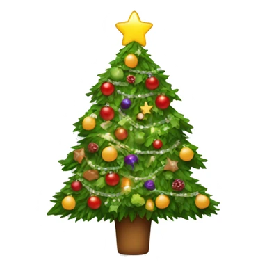 Christmas tree with healthy food on it and lights sticker