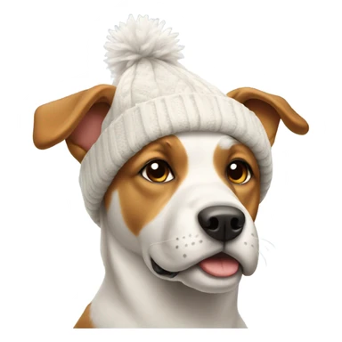Dog wearing a winter hat sticker