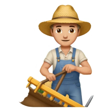 man plowing a field sticker