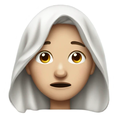 crying homeless white woman sticker