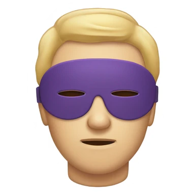 A purple sleeping mask with zzz 💤 emoji sticker