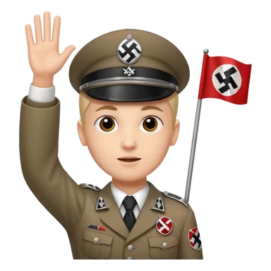 Creat emoji of nazi germany waving falg sticker