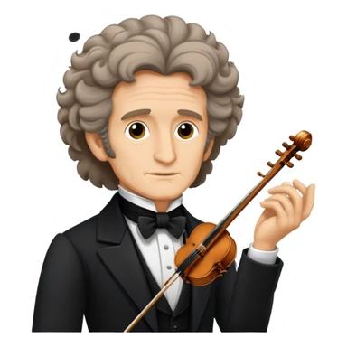 Hector Berlioz with wild hair conducting an orchestra sticker