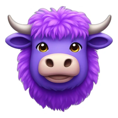 fluffy purple ox sticker