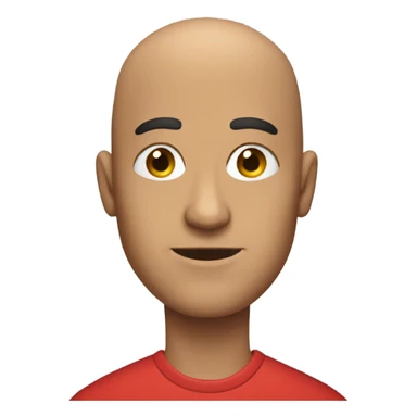 bald man in red shirt sticker